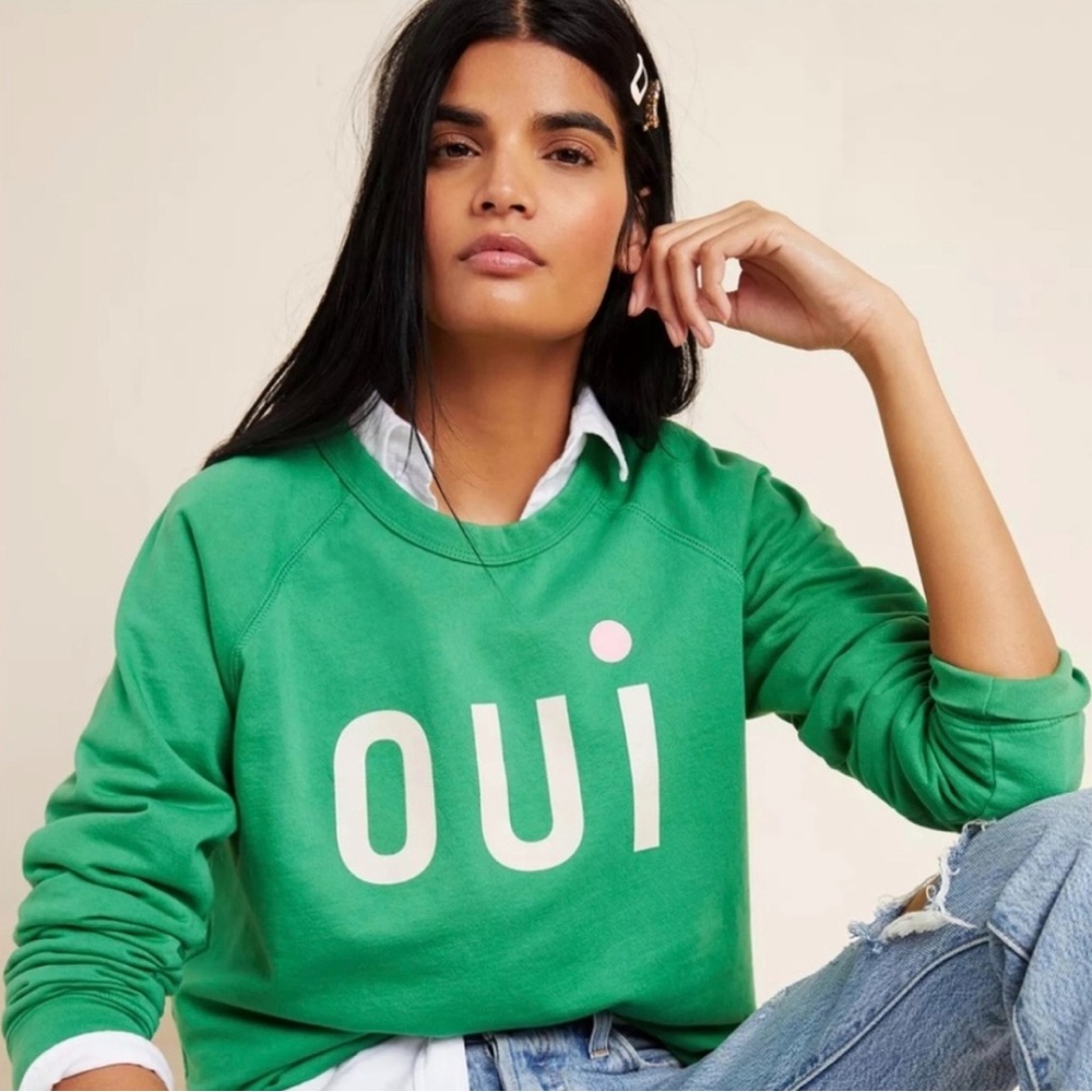Clare V Anthropologie OUI Sweatshirt
